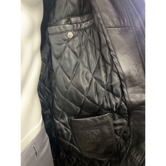 Jos. A. Bank Men Black Leather Jacket With Quilted Lining Size XXL - Picture 11 of 15